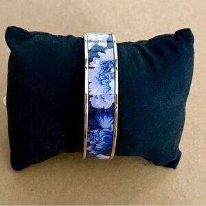 Coach Blue Floral Bracelet with Gold Accents